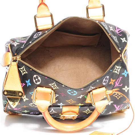 louis vuitton black multicolor speedy 30